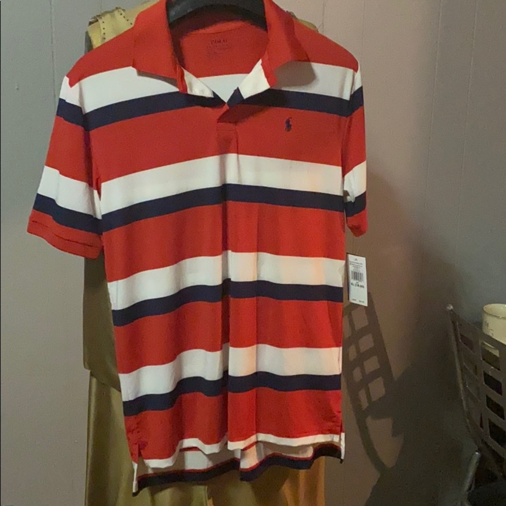 Red white and blue Polo short sleeve shirt